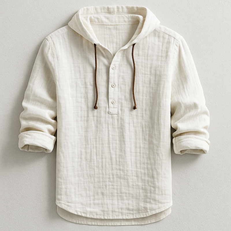 Rex Hooded Linen Shirt | Men's Linen Summer Shirt | Breathable Holiday Casual Top UK