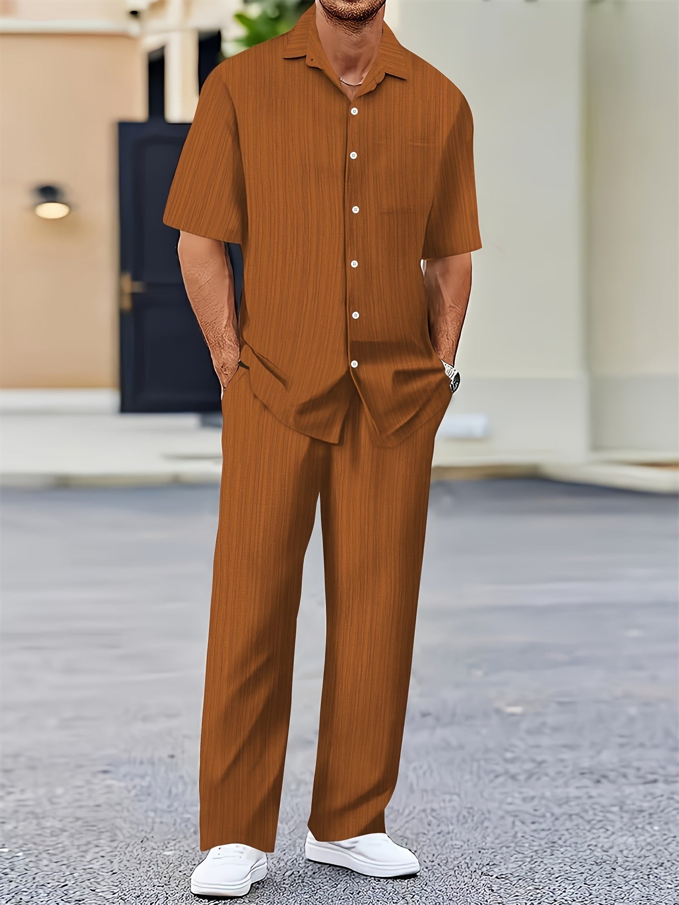 Elias Striped Two-Piece Summer Set | Men's Striped Two-Piece Summer Set | Casual Holiday Co-ord UK