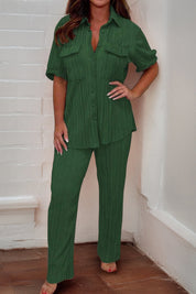 Camille Pleated Lounge Set | Women's Pleated Lounge Set | Elegant Two-Piece Casual Set UK