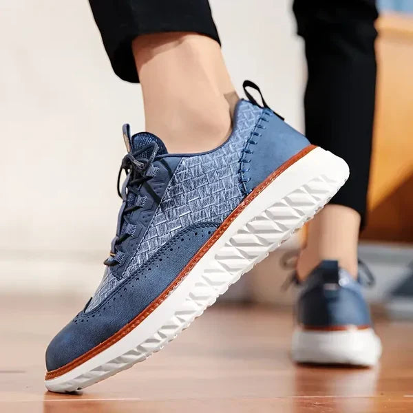 Drake Burnished Leather Trainers | Men's Genuine Leather Trainers | Smart Casual Fashion Shoes UK