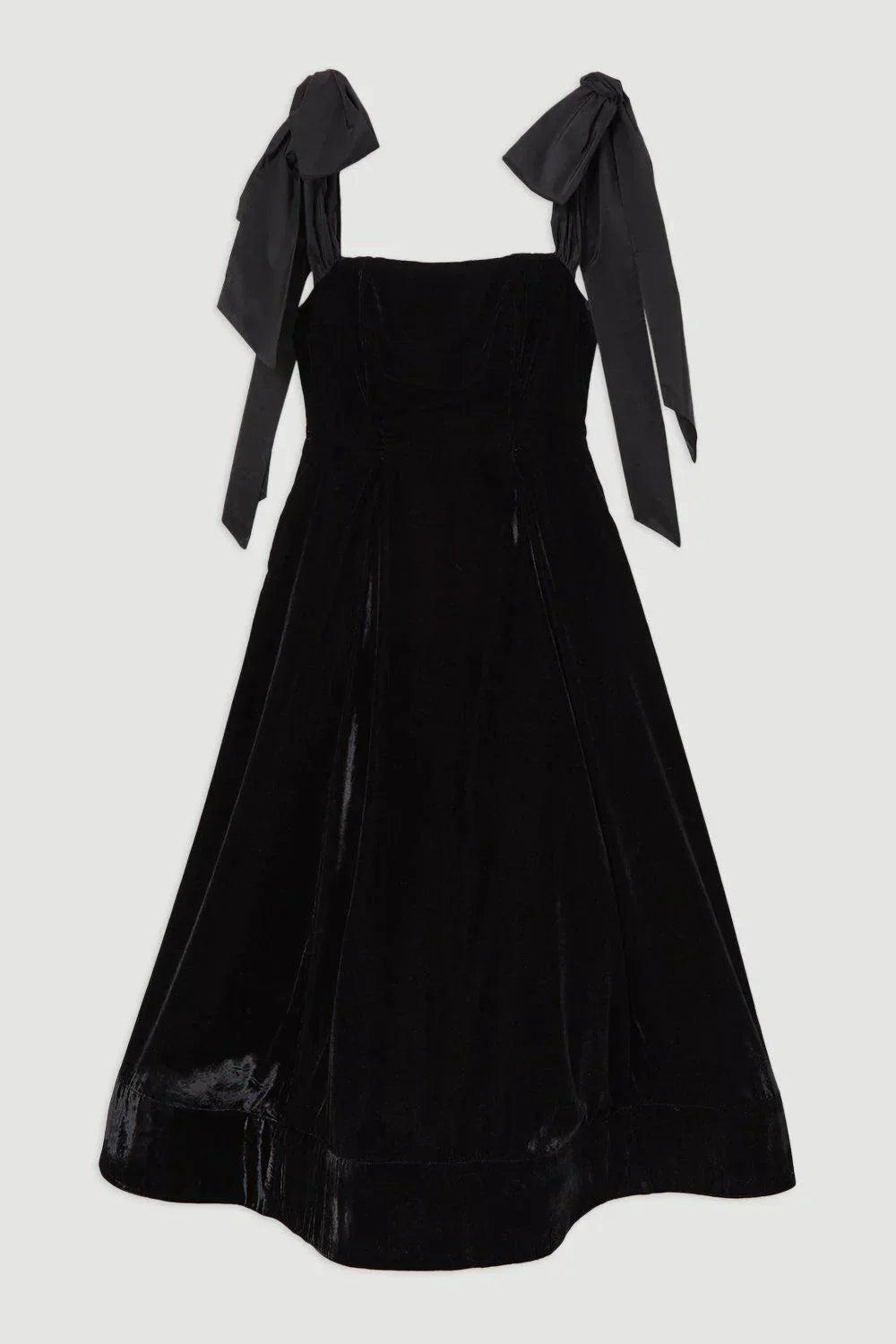 Velvet Strapless Bow Midi Dress | Women's Velvet Strapless Bow Midi Dress | Elegant Party Dress UK