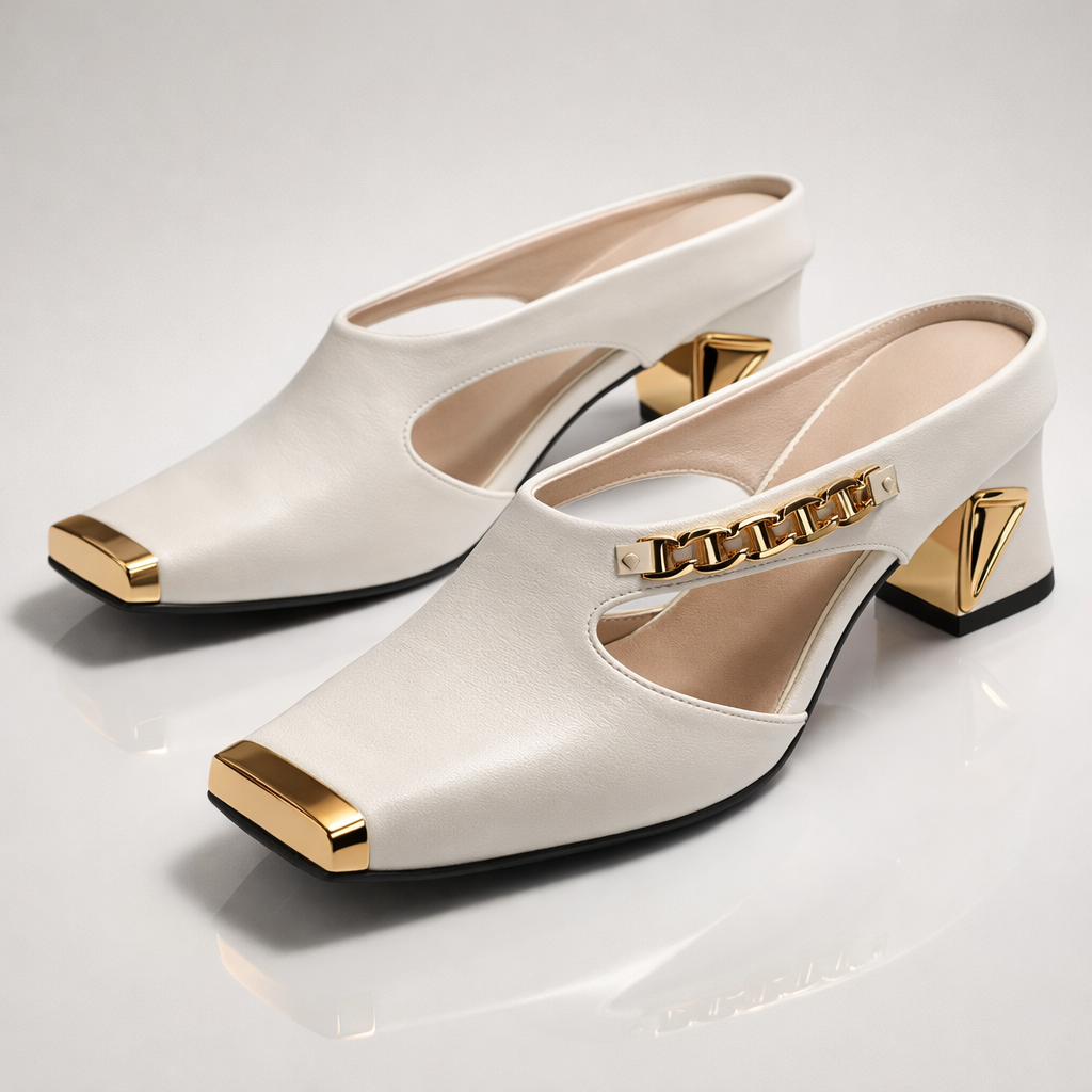 Ellis Gilded Block Heels | Women's Block Heel Sandals | Summer Party Shoes UK