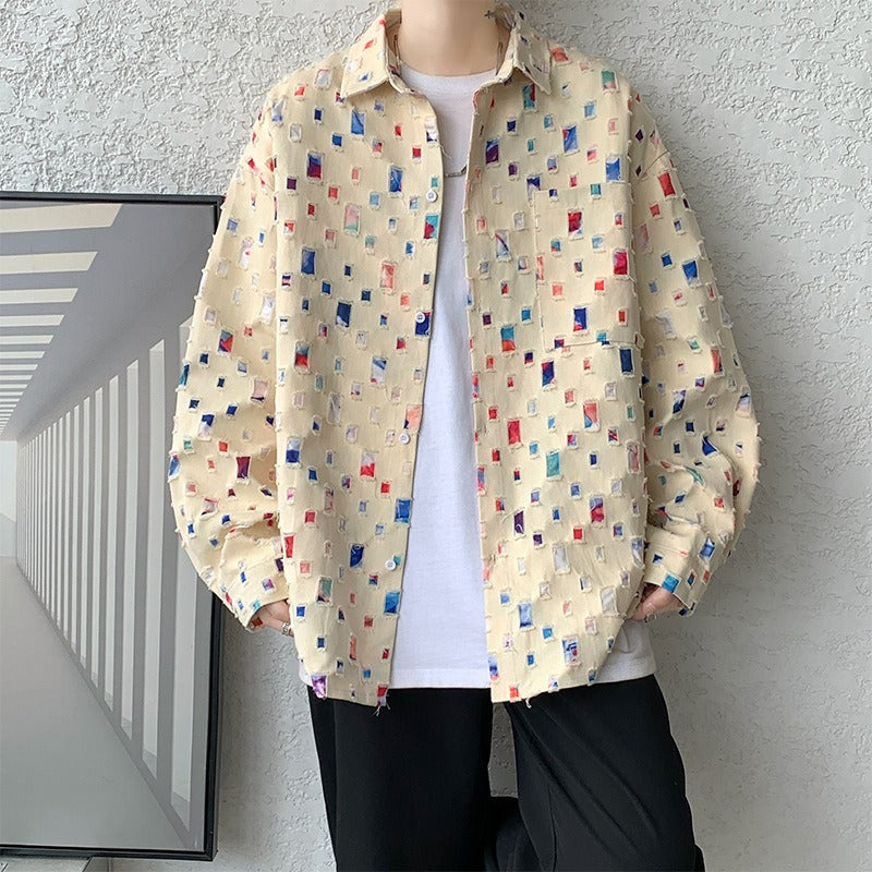 Mosaic Heavy Buttoned Jacket | Men's Heavy Buttoned Jacket | Structured Smart Casual Outerwear UK