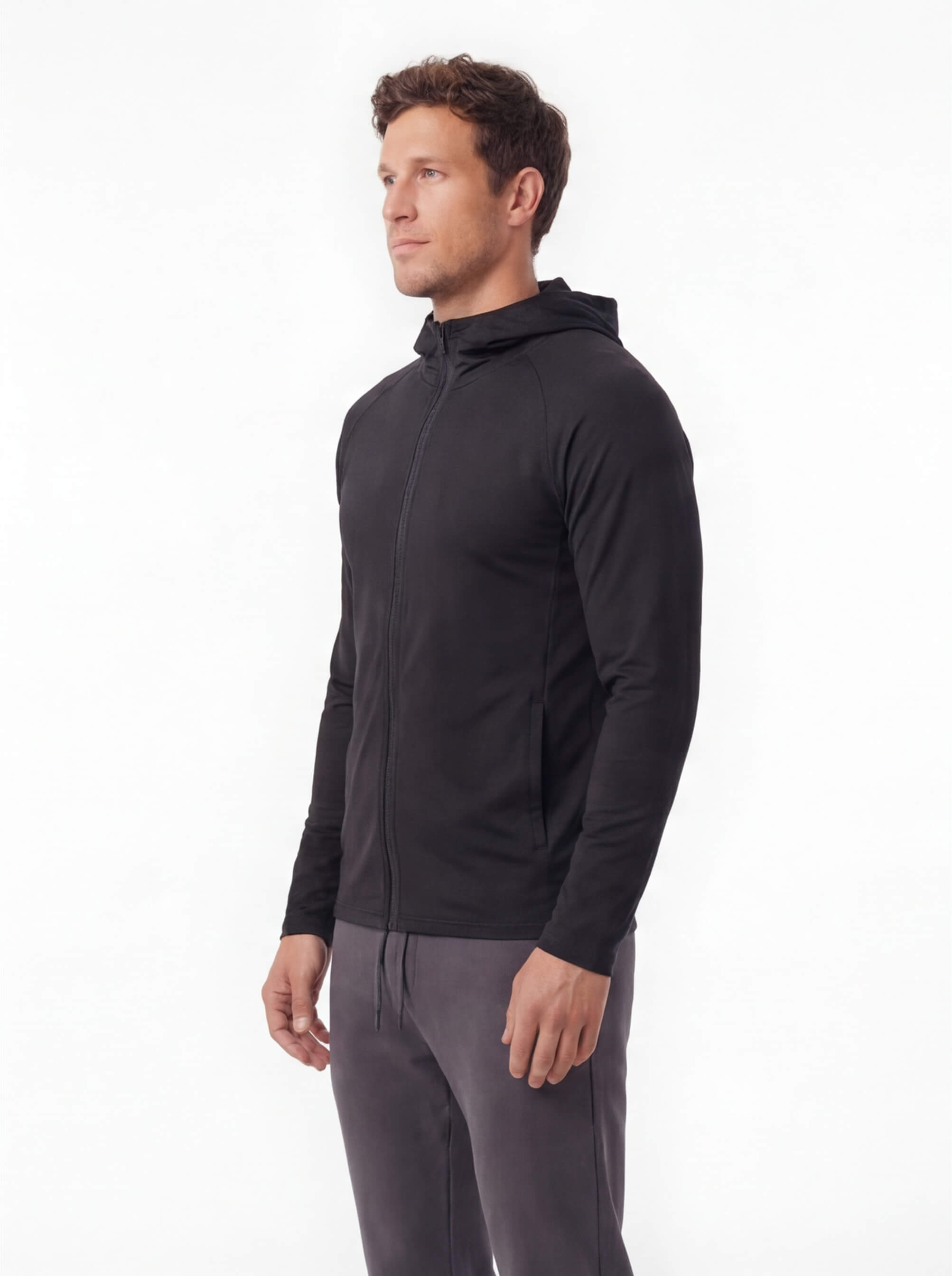 Zip-Up Hooded Fitness Jacket | Jacket | Women Athletic Fit Black
