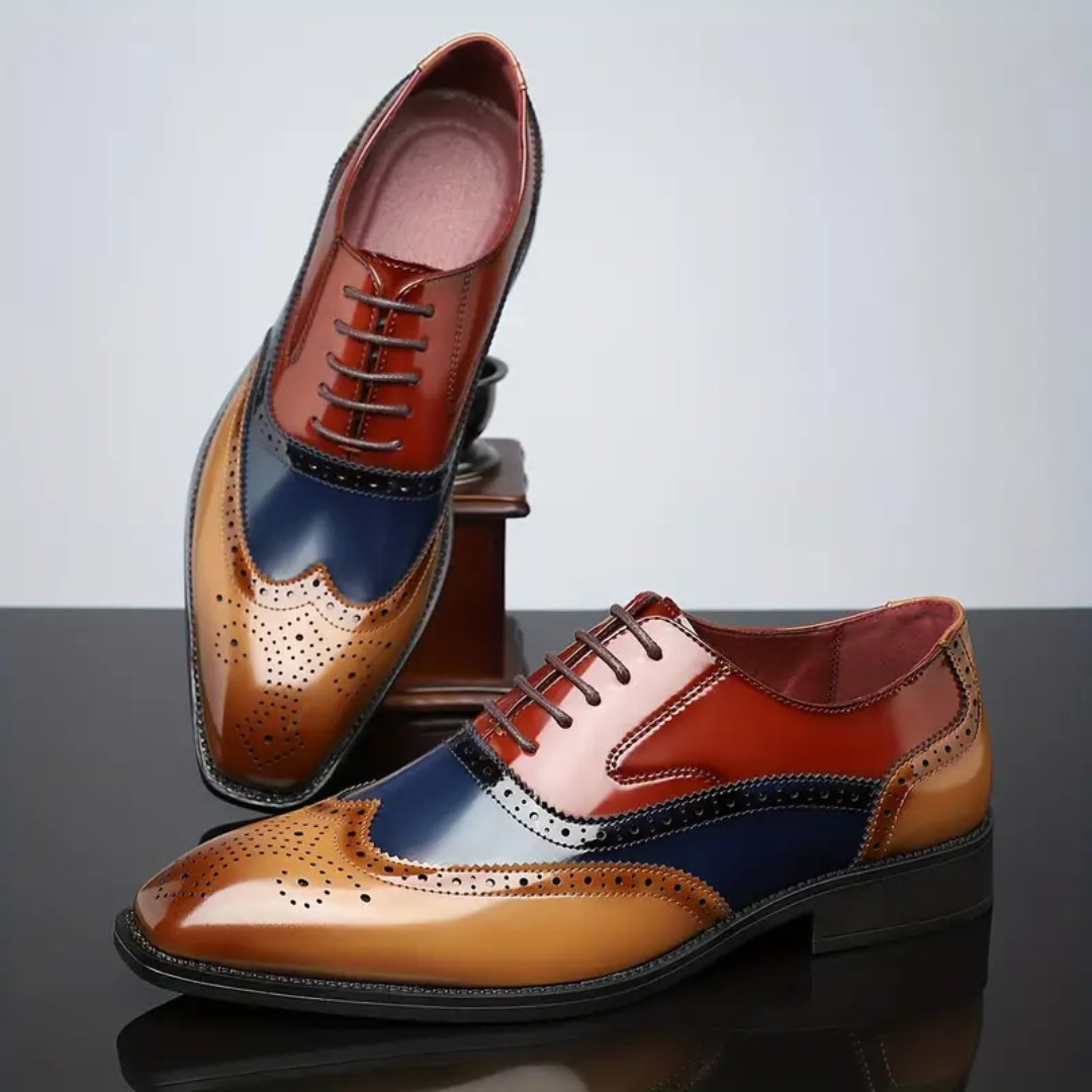 Rhodes Vintage Wingtip Brogues | Men's Leather Brogues | Classic Wingtip Oxford Smart Shoes UK