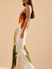 One-Shoulder Maxi Slip Dress | Women's Satin Slip Maxi Dress | Elegant Evening Long Dress UK