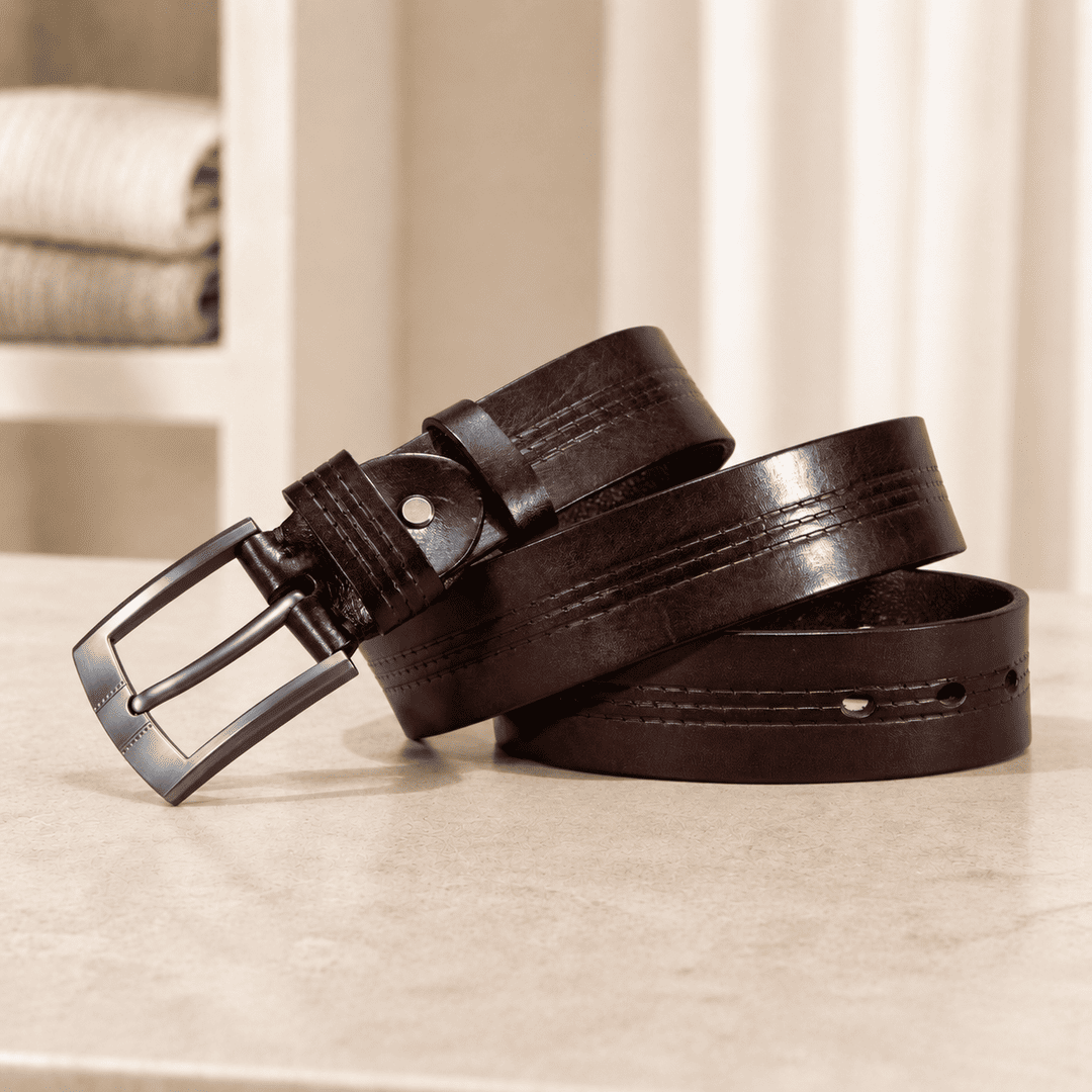 Rowan Full-Grain Leather Belt | Men's Genuine Leather Belt | Classic Smart Casual Belt UK