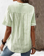 Anya Striped Blouse | Women's Striped Summer Blouse | Casual Relaxed Fit Top UK