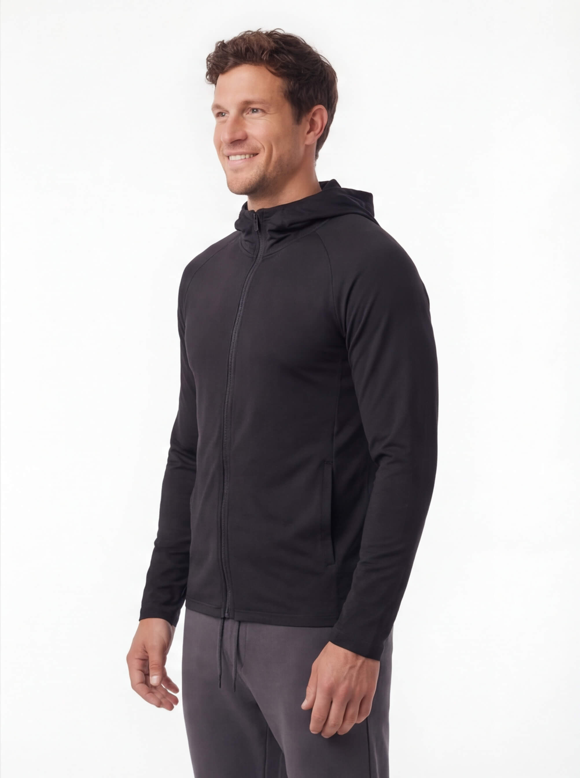 Zip-Up Hooded Fitness Jacket | Jacket | Women Athletic Fit Black