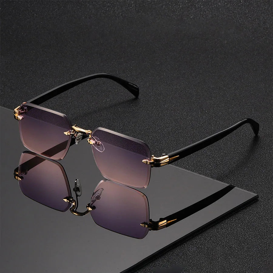 Quincy Rimless Sunglasses | Classic Sunglasses | UV400 Protection Fashion Shades UK