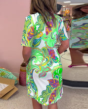 Aria Printed Shift Dress | Women's Fashion Dress | Elegant Casual Everyday Dress UK