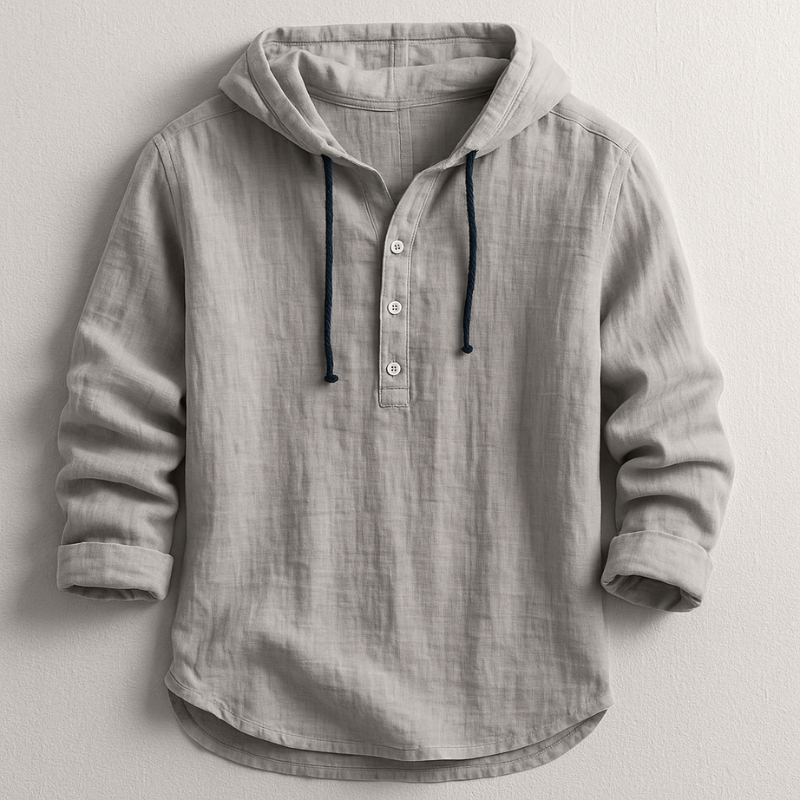 Rex Hooded Linen Shirt | Men's Linen Summer Shirt | Breathable Holiday Casual Top UK