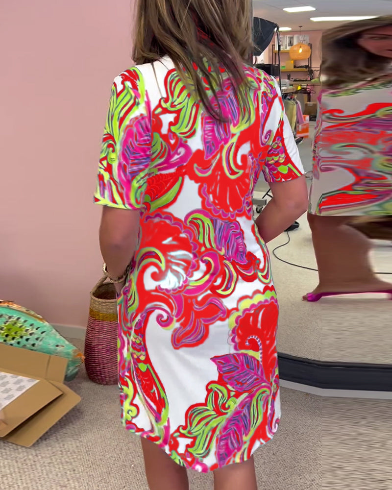 Aria Printed Shift Dress | Women's Fashion Dress | Elegant Casual Everyday Dress UK