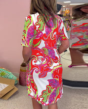 Aria Printed Shift Dress | Women's Fashion Dress | Elegant Casual Everyday Dress UK