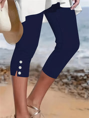 Clara Polished Stretch Capri | Women's Polished Stretch Capri Trousers | Smart Cropped Bottoms UK