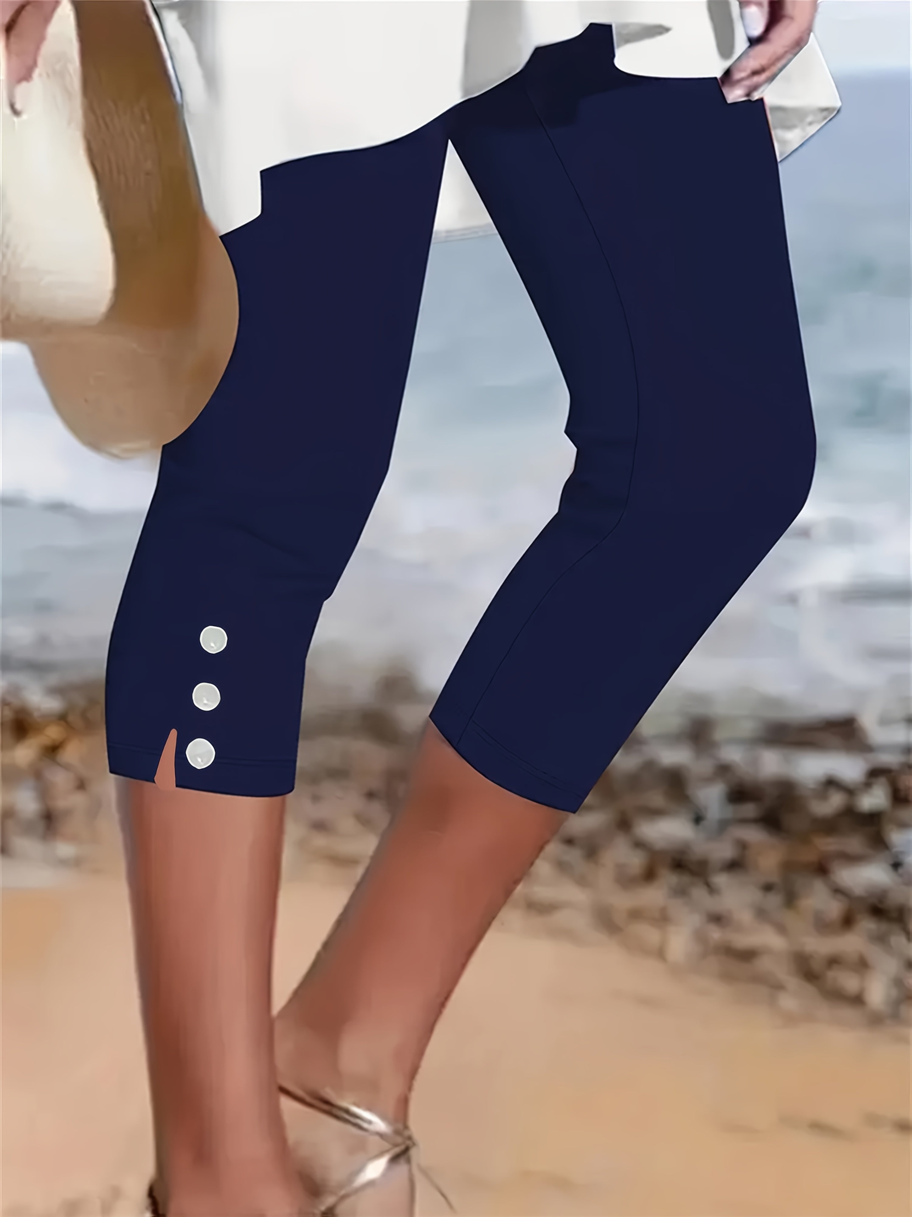 Clara Polished Stretch Capri | Women's Polished Stretch Capri Trousers | Smart Cropped Bottoms UK