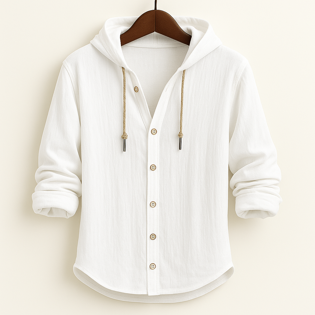 Briggs Hoodie Shirt | Men's Oxford Button-Down Shirt | Smart Casual Formal Top UK