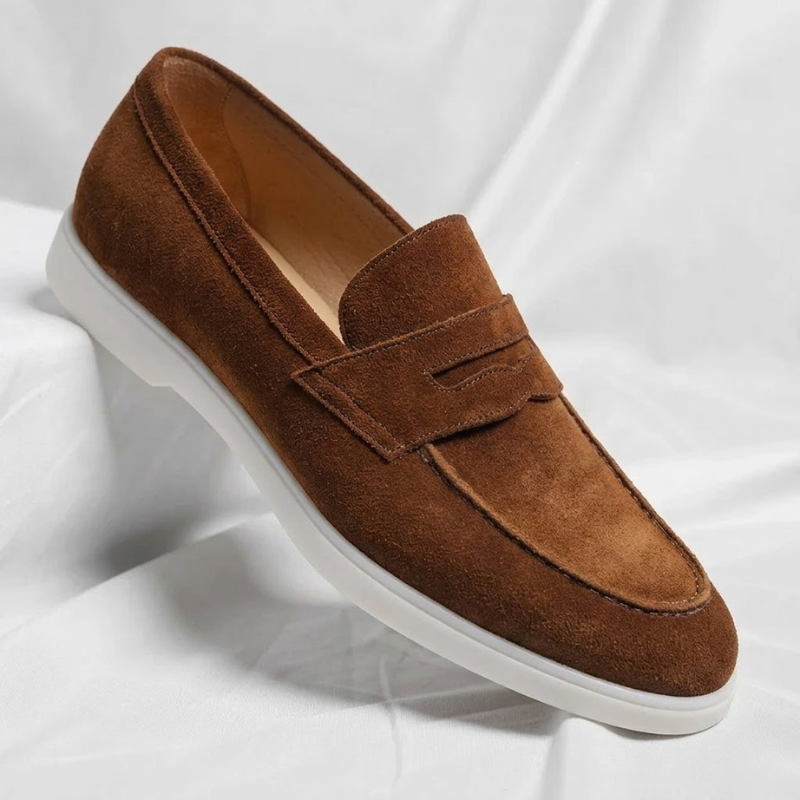 Bancroft Suede Penny Loafers | Men's Suede Loafers | Slip-On Smart Casual Driving Shoes UK