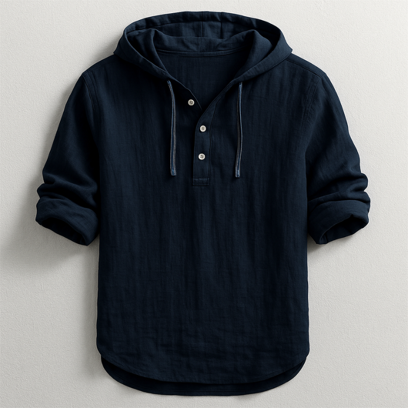 Rex Hooded Linen Shirt | Men's Linen Summer Shirt | Breathable Holiday Casual Top UK