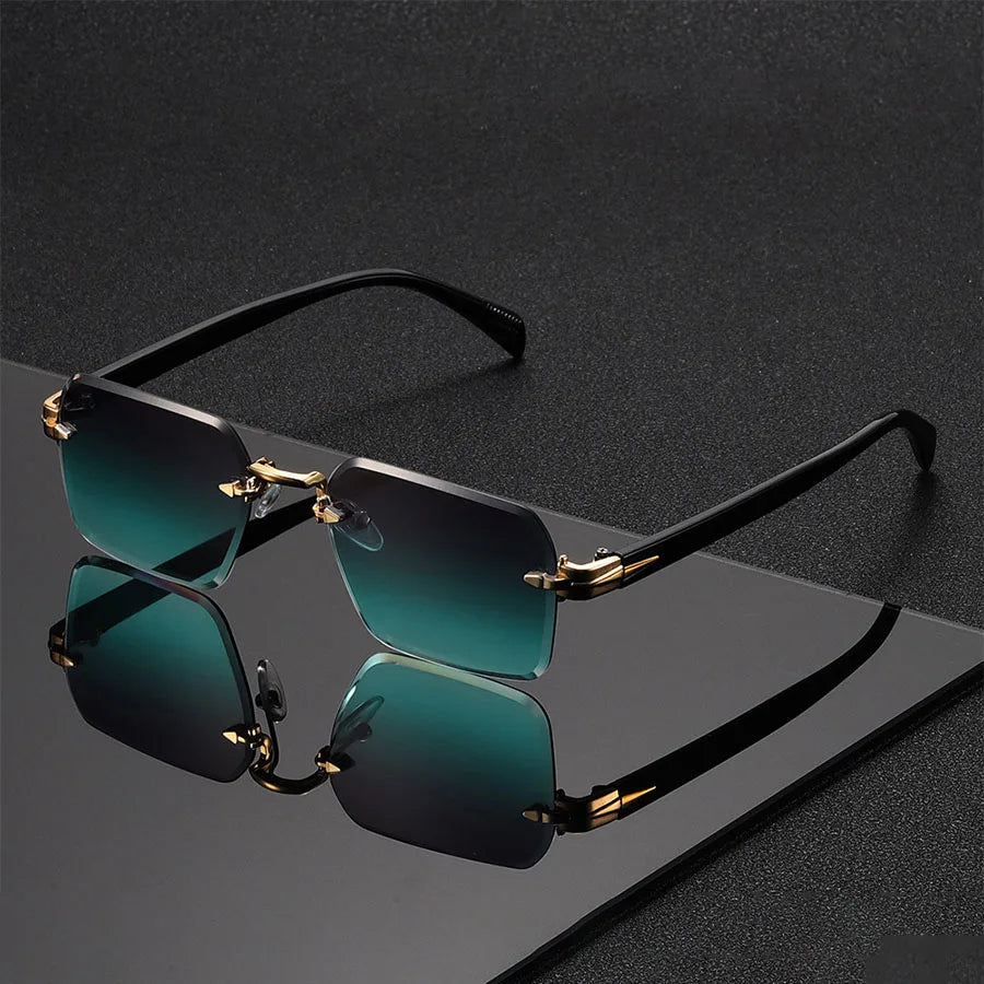 Quincy Rimless Sunglasses | Classic Sunglasses | UV400 Protection Fashion Shades UK