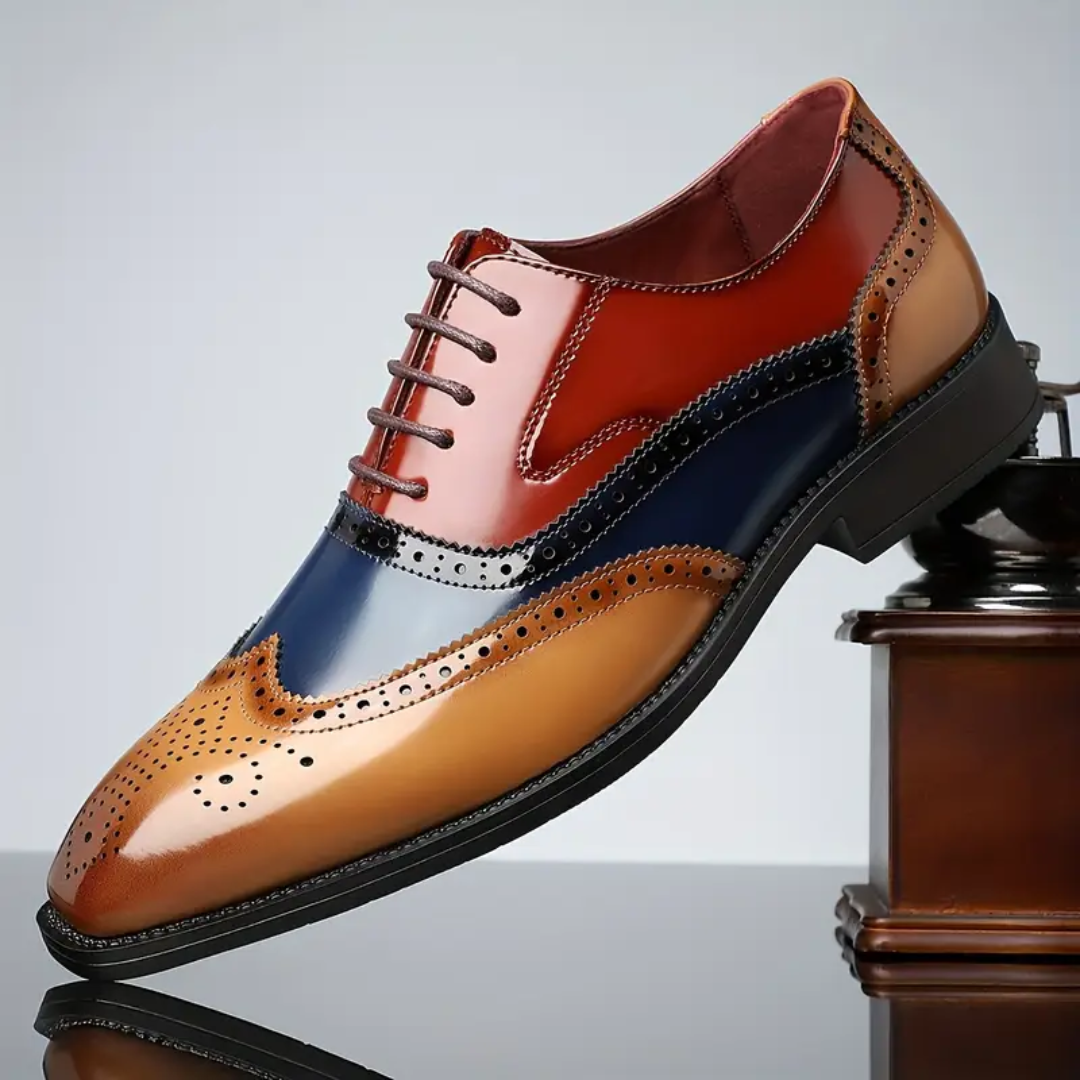 Rhodes Vintage Wingtip Brogues | Men's Leather Brogues | Classic Wingtip Oxford Smart Shoes UK