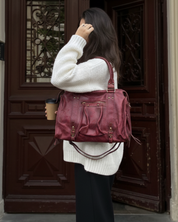 Talia Shoulder Bag | Women's Structured Shoulder Bag | Black Merlot