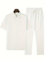 Elias Striped Two-Piece Summer Set | Men's Striped Two-Piece Summer Set | Casual Holiday Co-ord UK