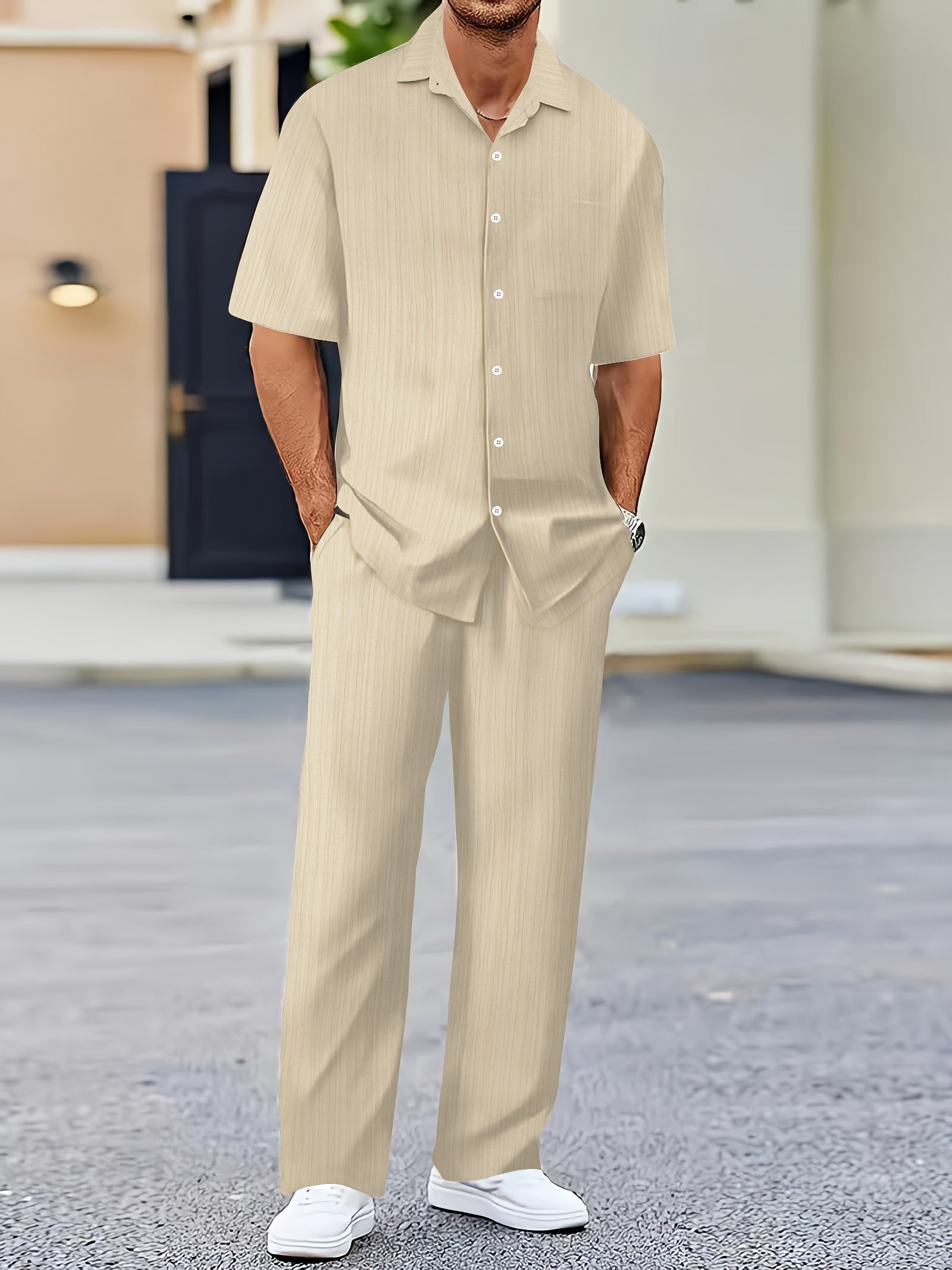 Elias Striped Two-Piece Summer Set | Men's Striped Two-Piece Summer Set | Casual Holiday Co-ord UK