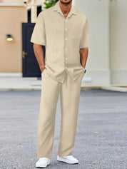 Elias Striped Two-Piece Summer Set | Men's Striped Two-Piece Summer Set | Casual Holiday Co-ord UK