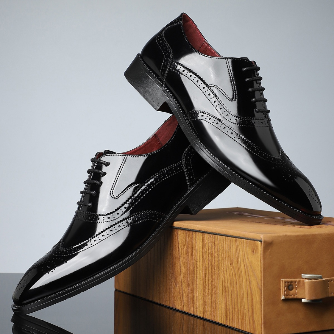 Rhodes Vintage Wingtip Brogues | Men's Leather Brogues | Classic Wingtip Oxford Smart Shoes UK