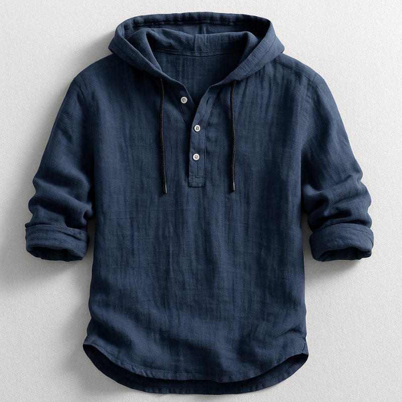 Rex Hooded Linen Shirt | Men's Linen Summer Shirt | Breathable Holiday Casual Top UK