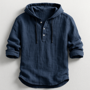 Rex Hooded Linen Shirt | Men's Linen Summer Shirt | Breathable Holiday Casual Top UK