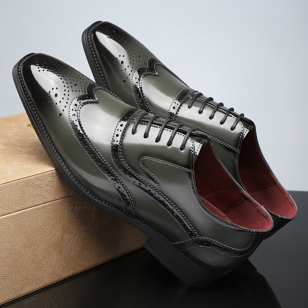 Rhodes Vintage Wingtip Brogues | Men's Leather Brogues | Classic Wingtip Oxford Smart Shoes UK