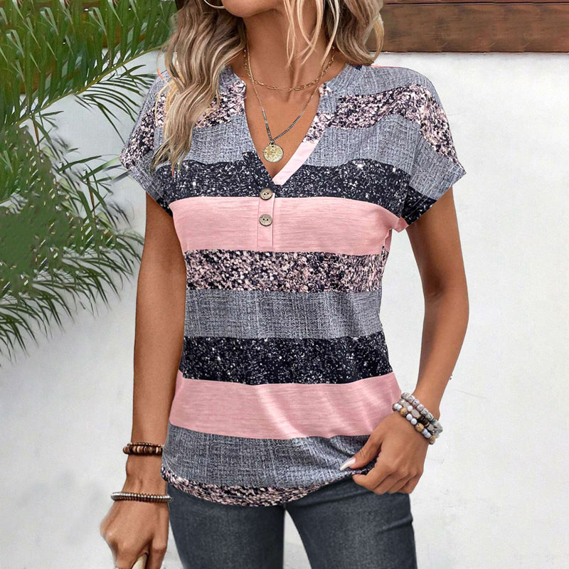 Clara Casual Striped Blouse | Women's Striped Summer Blouse | Casual Relaxed Fit Top UK