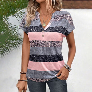 Clara Casual Striped Blouse | Women's Striped Summer Blouse | Casual Relaxed Fit Top UK