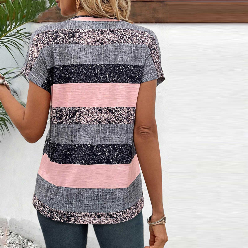 Clara Casual Striped Blouse | Women's Striped Summer Blouse | Casual Relaxed Fit Top UK