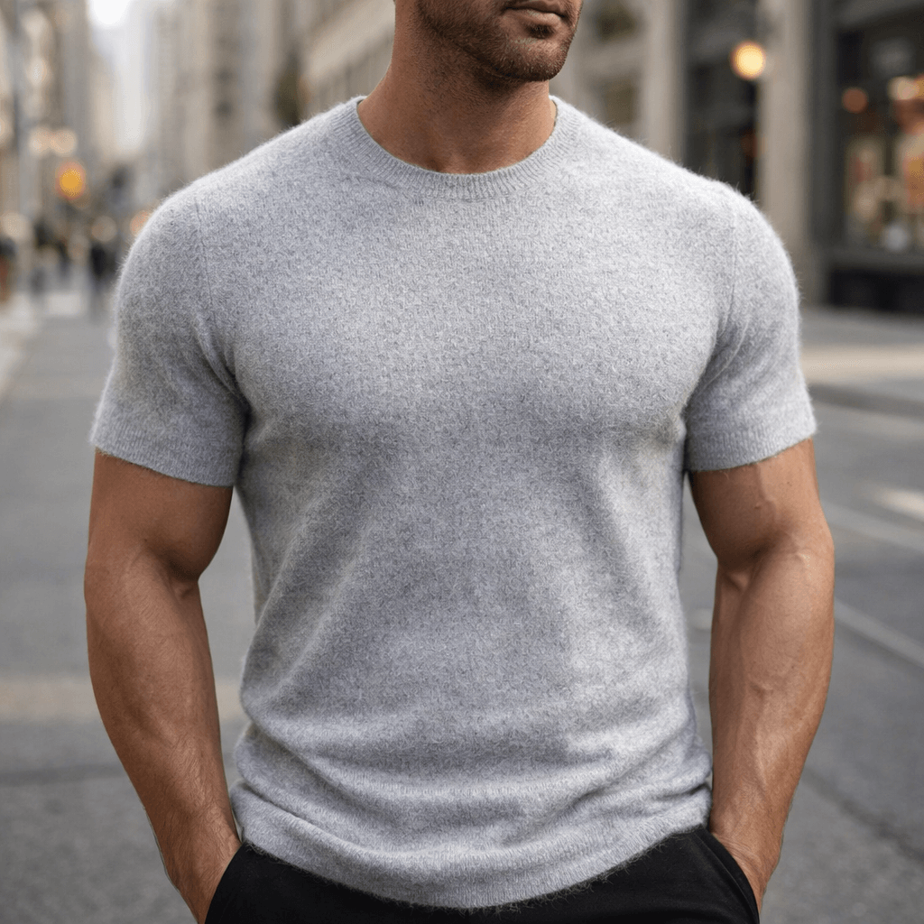 Cassian Cashmere Tee | Men's Luxury Cashmere T-Shirt | Premium Soft Casual Top UK