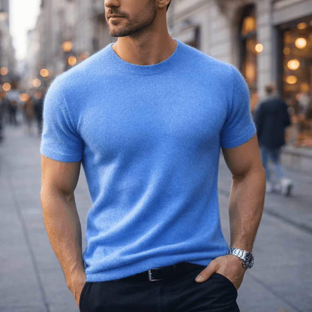 Cassian Cashmere Tee | Men's Luxury Cashmere T-Shirt | Premium Soft Casual Top UK