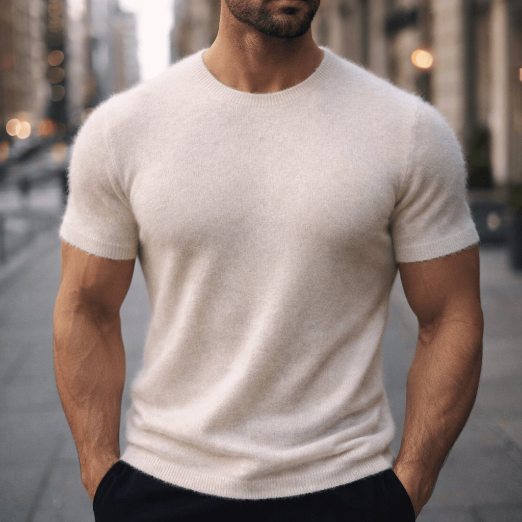 Cassian Cashmere Tee | Men's Luxury Cashmere T-Shirt | Premium Soft Casual Top UK
