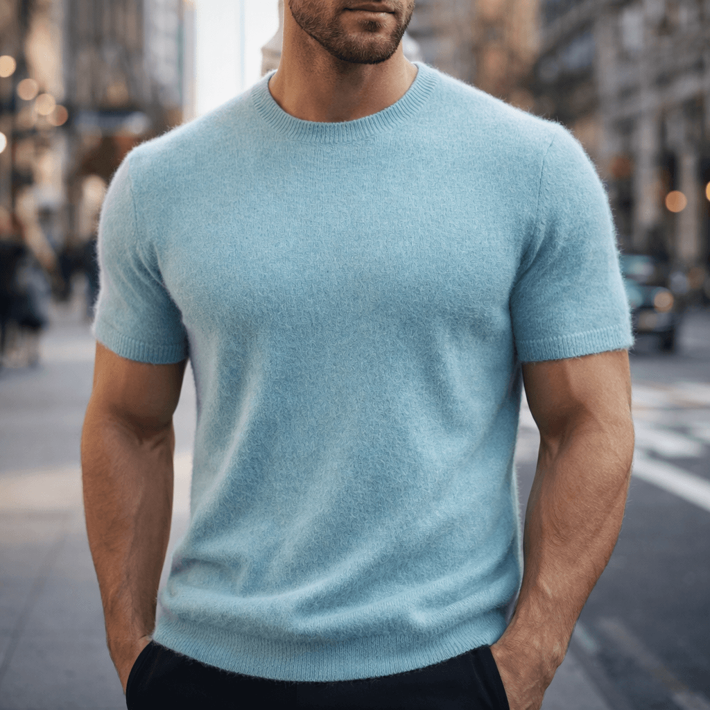 Cassian Cashmere Tee | Men's Luxury Cashmere T-Shirt | Premium Soft Casual Top UK
