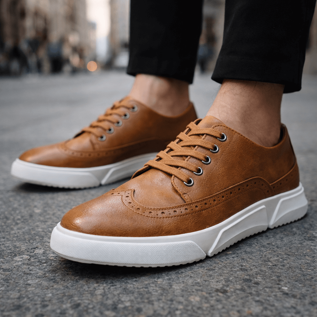 Harrington Brogue Leather Trainers | Men's Leather Brogues | Classic Wingtip Oxford Smart Shoes UK
