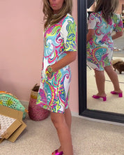 Aria Printed Shift Dress | Women's Fashion Dress | Elegant Casual Everyday Dress UK