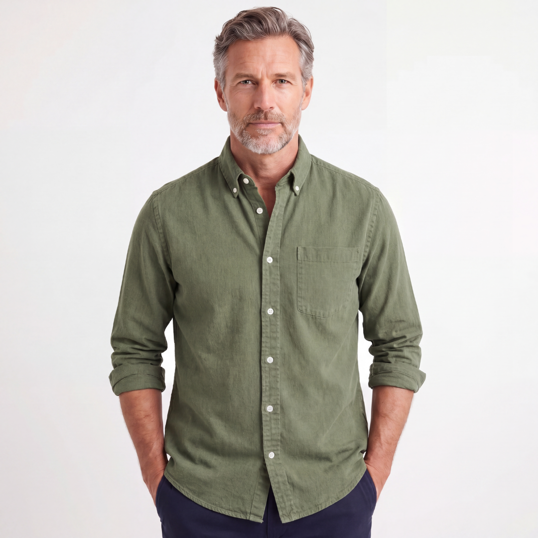 Kensington Chest-Pocket Linen Shirt | Men's Linen Summer Shirt | Breathable Holiday Casual Top UK