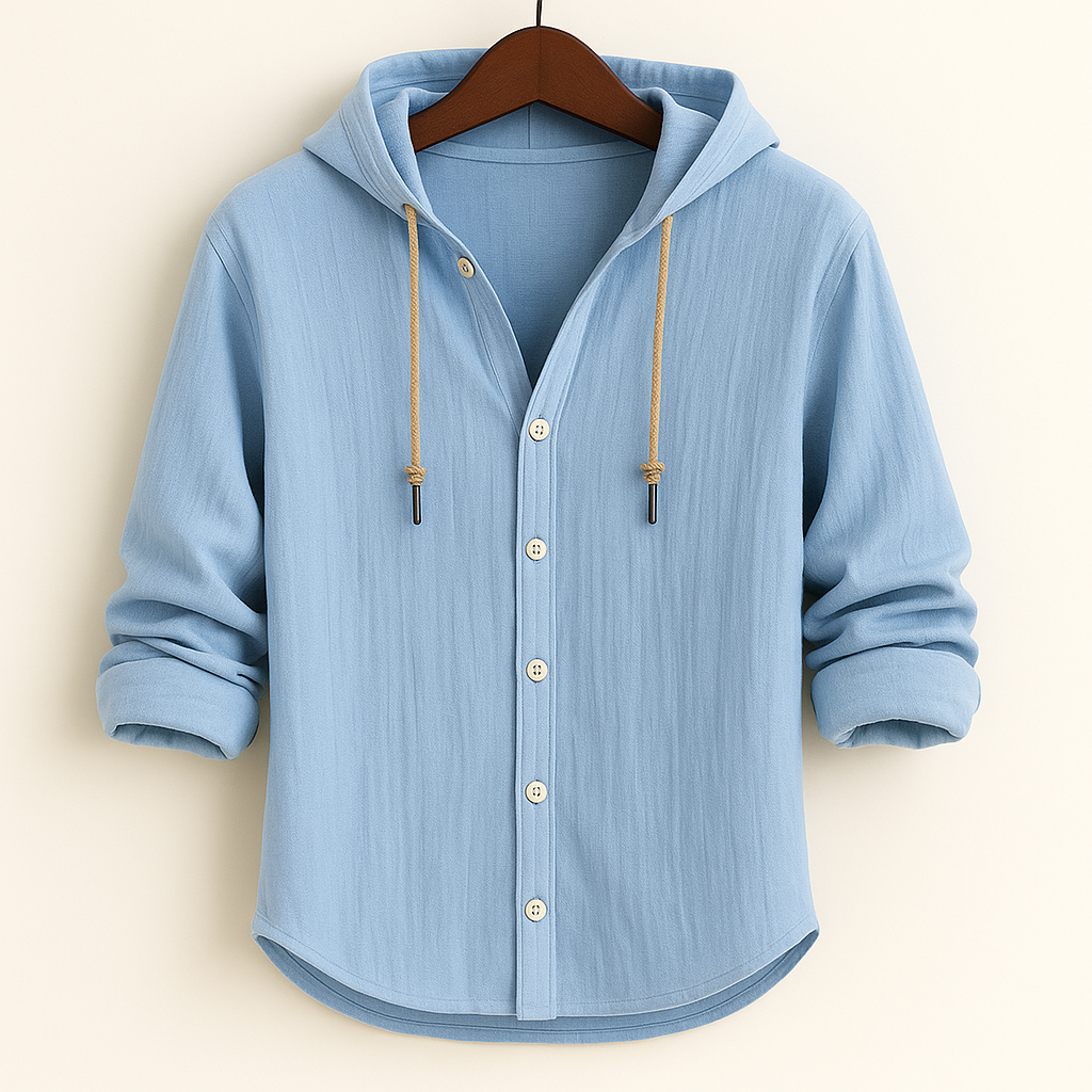 Briggs Hoodie Shirt | Men's Oxford Button-Down Shirt | Smart Casual Formal Top UK
