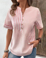 Anya Striped Blouse | Women's Striped Summer Blouse | Casual Relaxed Fit Top UK