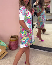 Aria Printed Shift Dress | Women's Fashion Dress | Elegant Casual Everyday Dress UK
