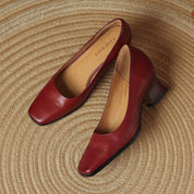 Theo Square-Toe Leather Pumps | Men's Classic Smart Shoes | Genuine Leather Smart Casual UK