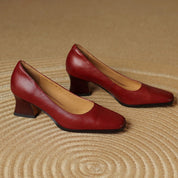 Theo Square-Toe Leather Pumps | Men's Classic Smart Shoes | Genuine Leather Smart Casual UK