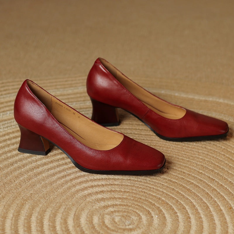 Theo Square-Toe Leather Pumps | Men's Classic Smart Shoes | Genuine Leather Smart Casual UK