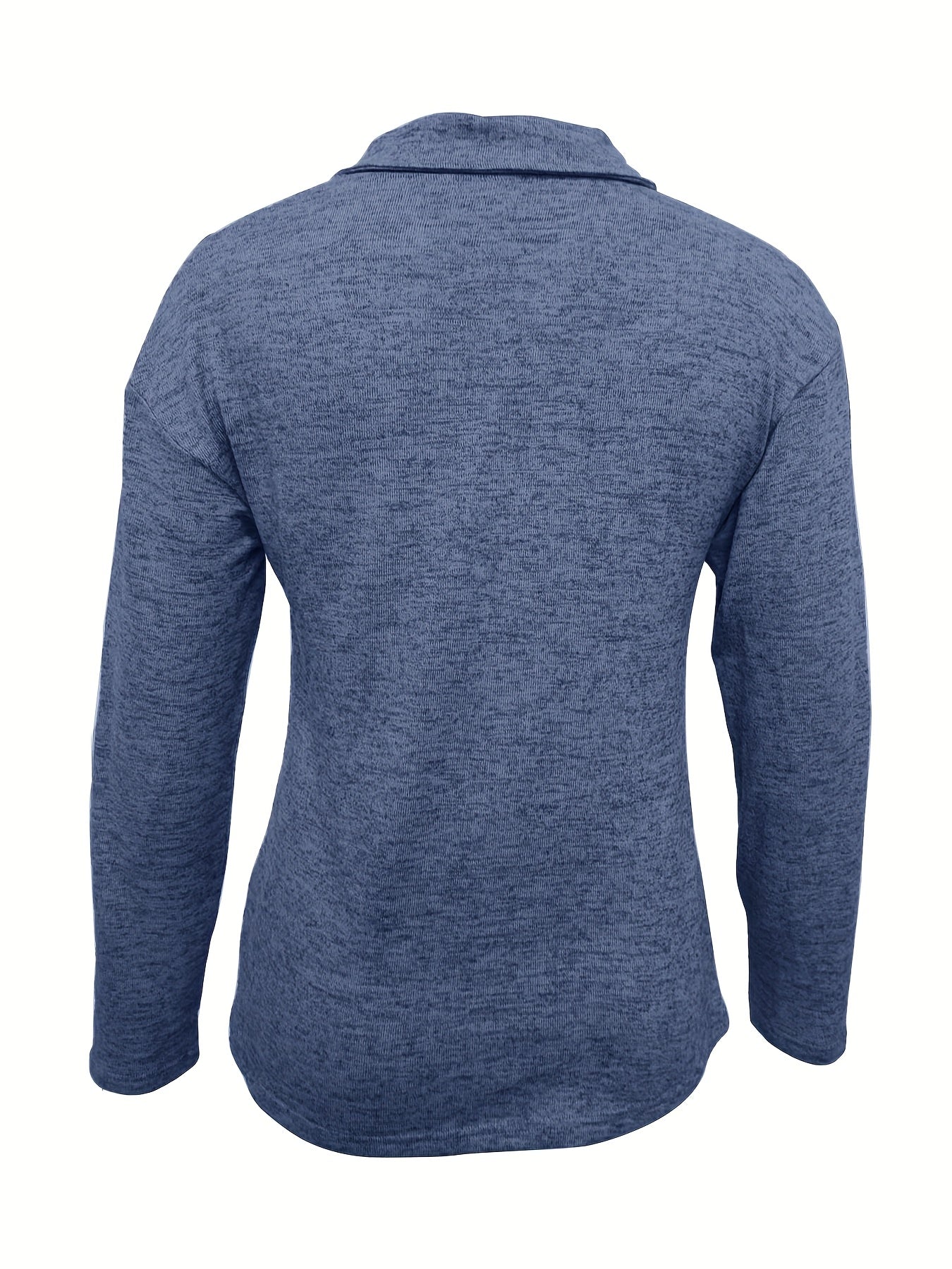 Analine Lightweight Half Zip Long Sleeve Top Women's Relaxed Polo Collar Pullover Ring Pull Detail